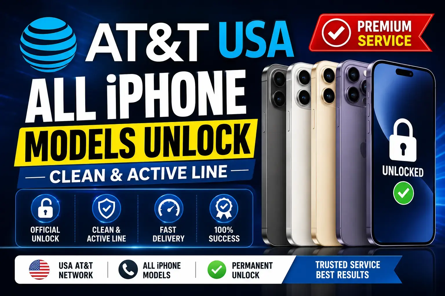 #013 USA AT&T Unlock All iPhone Models | Clean & Active Line